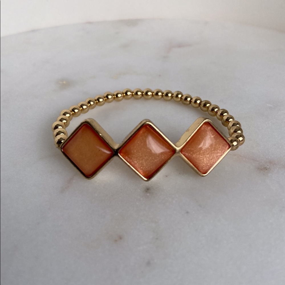 Orange Diamond Shape Stretch Bracelet
